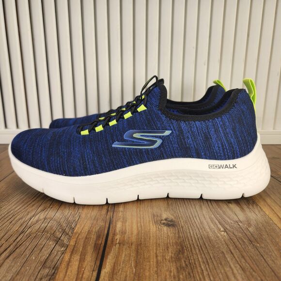 Skechers Go Walk Flex Ultra Mens Sz 9 Blue Slip On Walking Sneakers Shoes 216484 - Picture 3 of 9